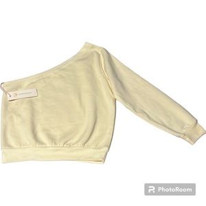 Ocean drive one shoulder light yellow sweatshirt size medium fits like a small